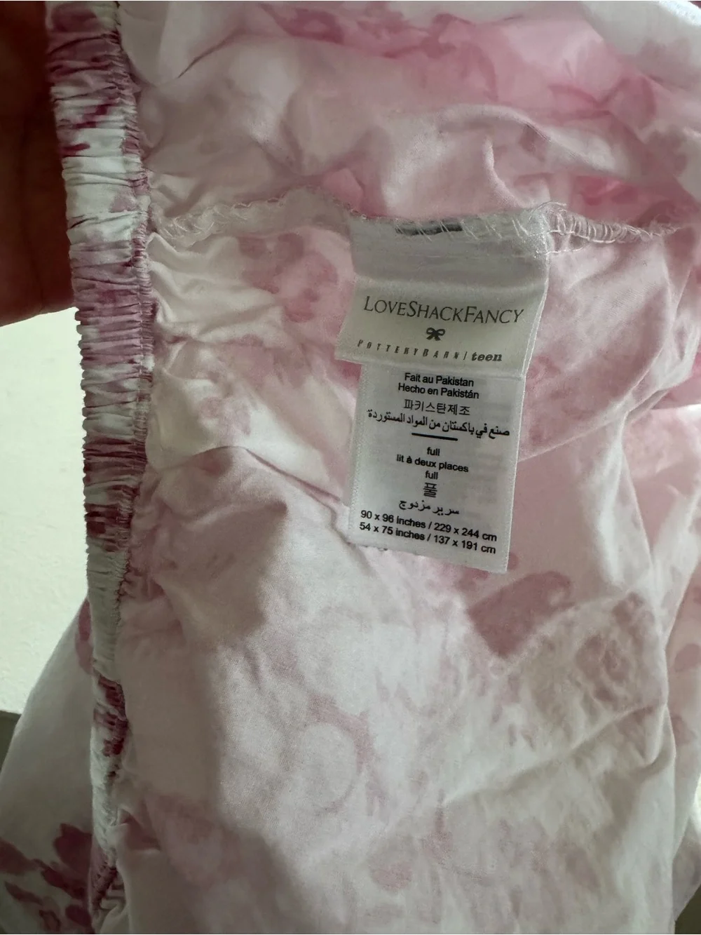 LoveShackFancy x Pottery Barn Teen Garden Damask Full Sheets Pink 3 Piece